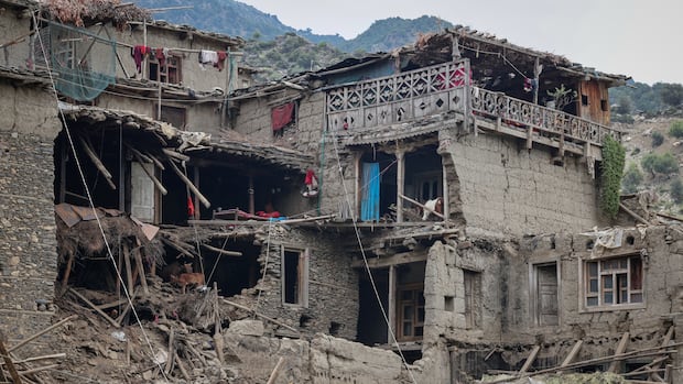 Livestock shelter inside a damaged house following a deadly magnitude-6.0 earthquake that struck Afghanistan, in Mazar Dara, Kunar province, Afghanistan, September 2, 2025. REUTERS/Sayed Hassib AFGHANISTAN-QUAKE/