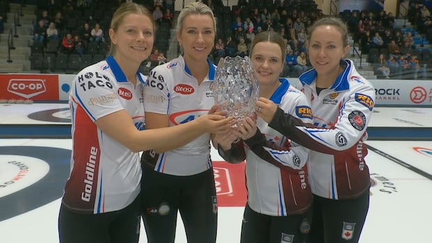 World No. 1 Rachel Homan and her Ottawa-based rink celebrate their win in he women's final of the Co-op Tour Challenge.