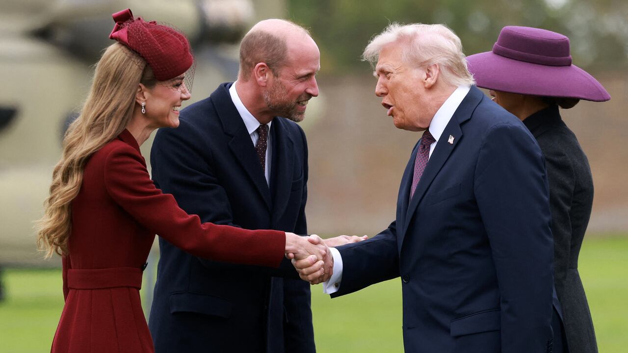 Catherine, Princess of Wales, left, and Prince William, Prince of Wales, welcome U.S. President Donald Trump and his wife, Melania, to Windsor Castle.