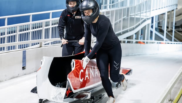 woman on bobsleigh