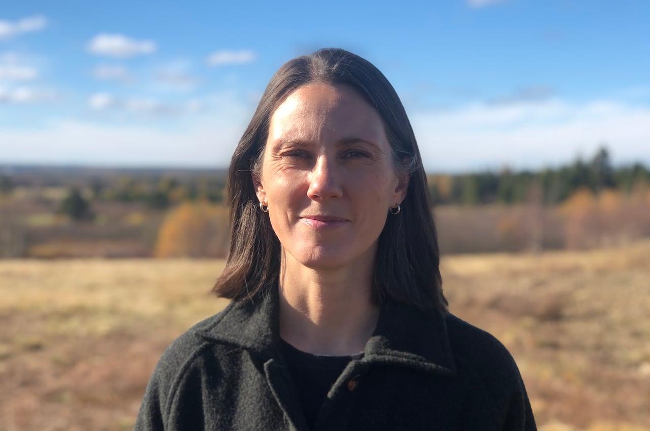 A pistillate successful the sun, with agrarian scenery down her.