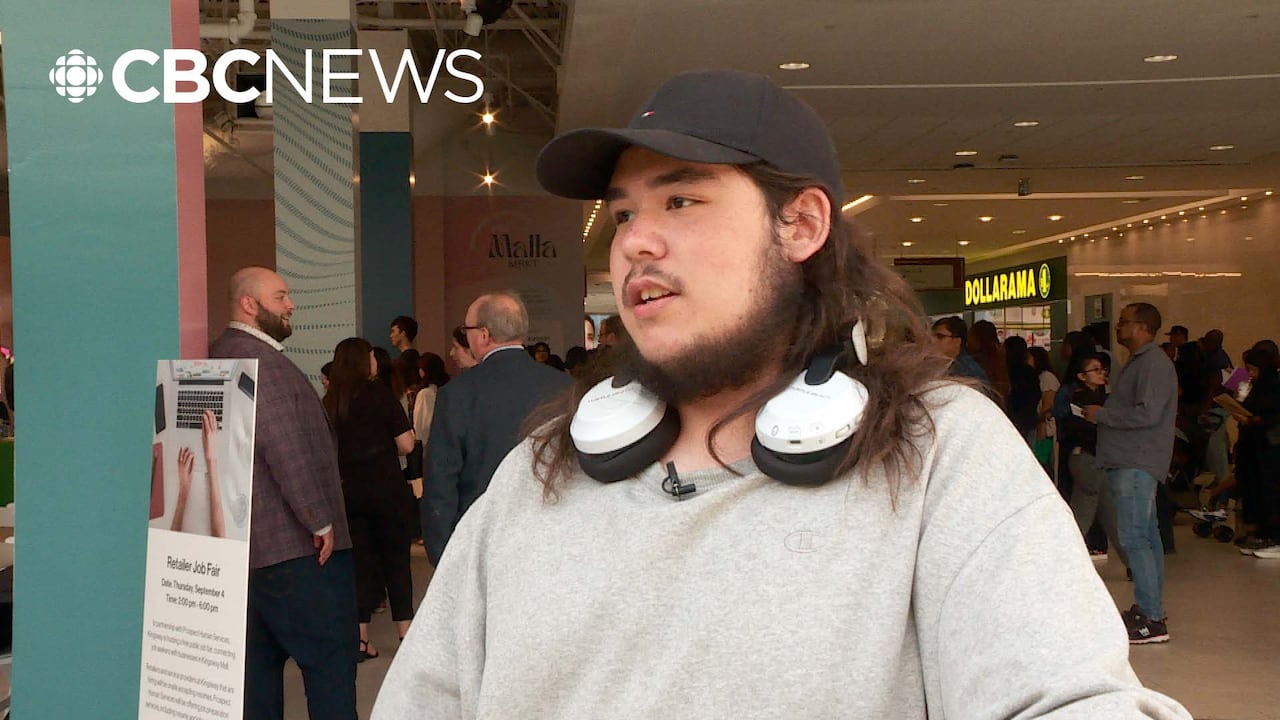 Everett Goodridge attends a job fair at Edmonton's Kingsway Mall.