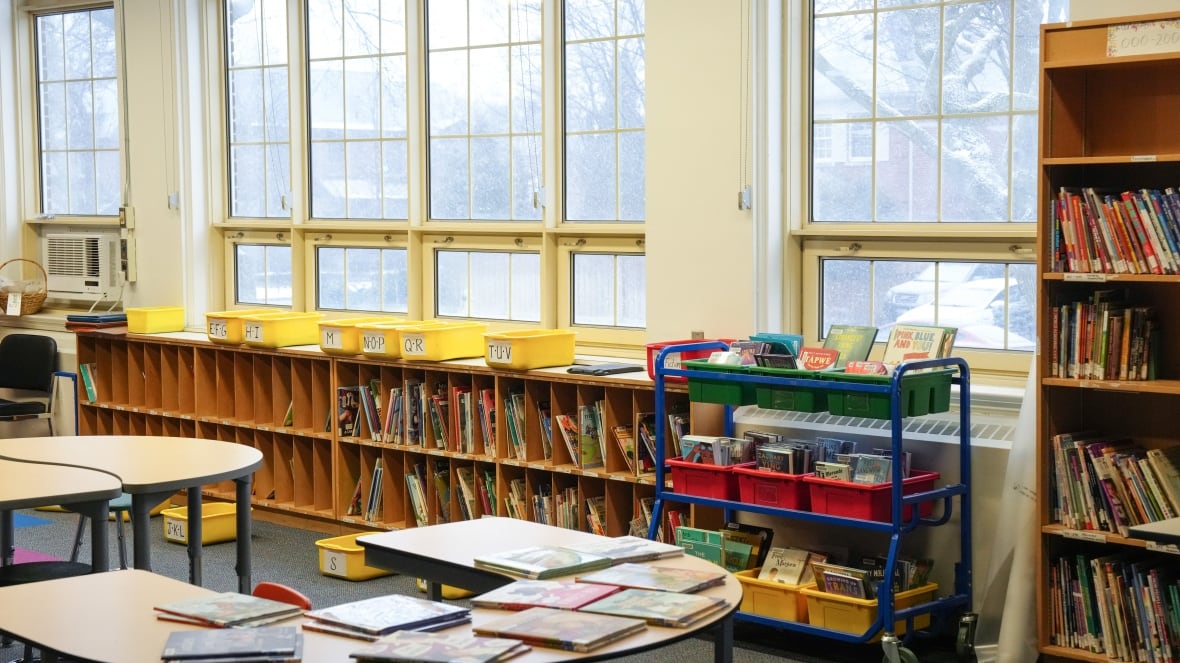 An elementary school library in Alberta 