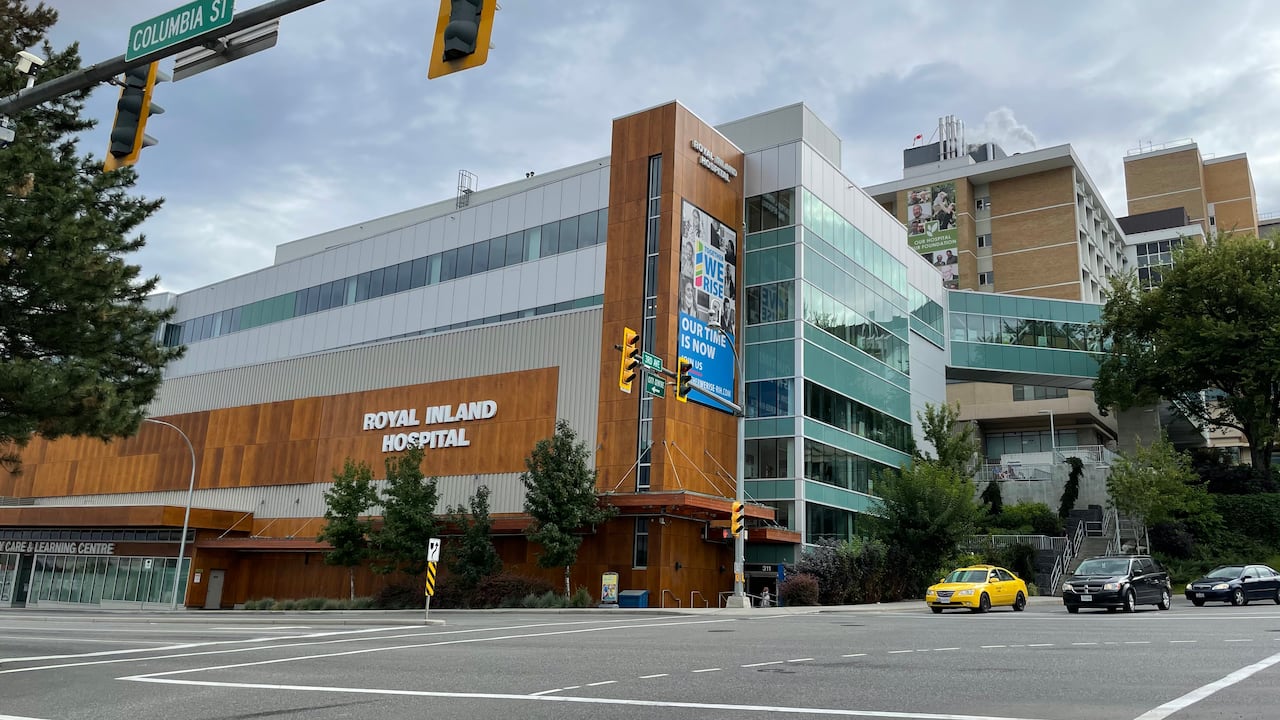 A infirmary  that says Royal Inland Hospital