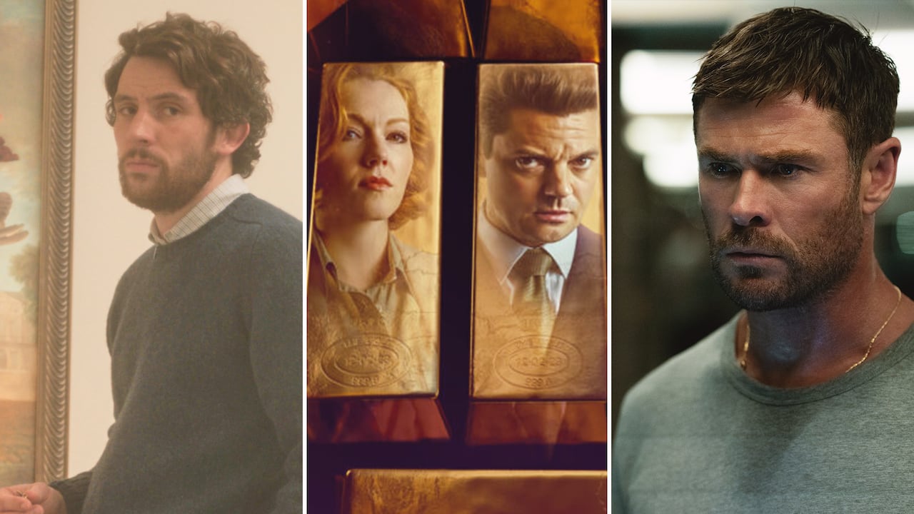 A combination image shows a bearded man in a sweater; two faces reflected on gold bars and an intense looking man.
