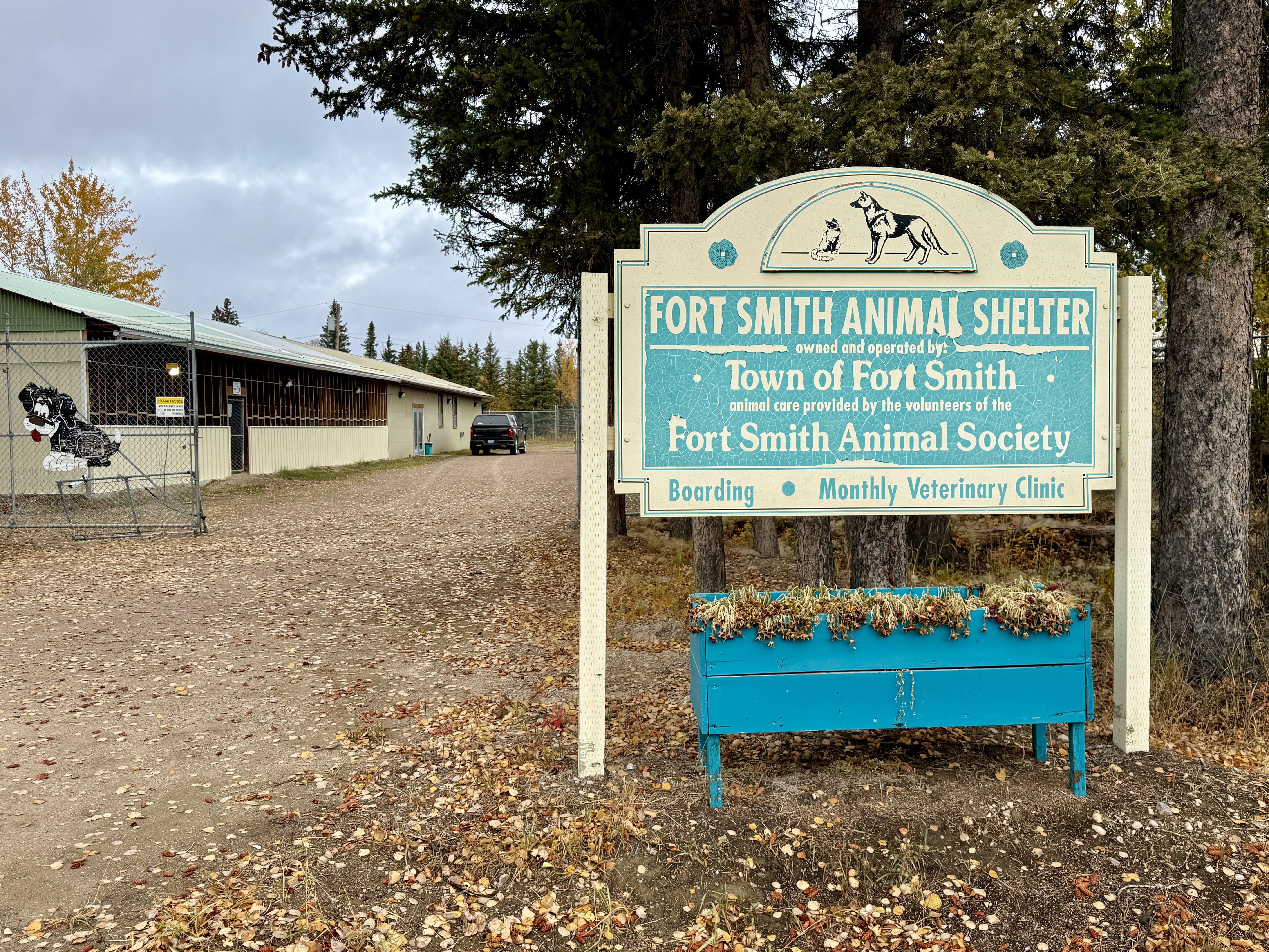 Operators of the Fort Smith Animal Shelter said it is at risk of closing if it doesn't get more help soon. Animal shelter sign in front of the shelter building.