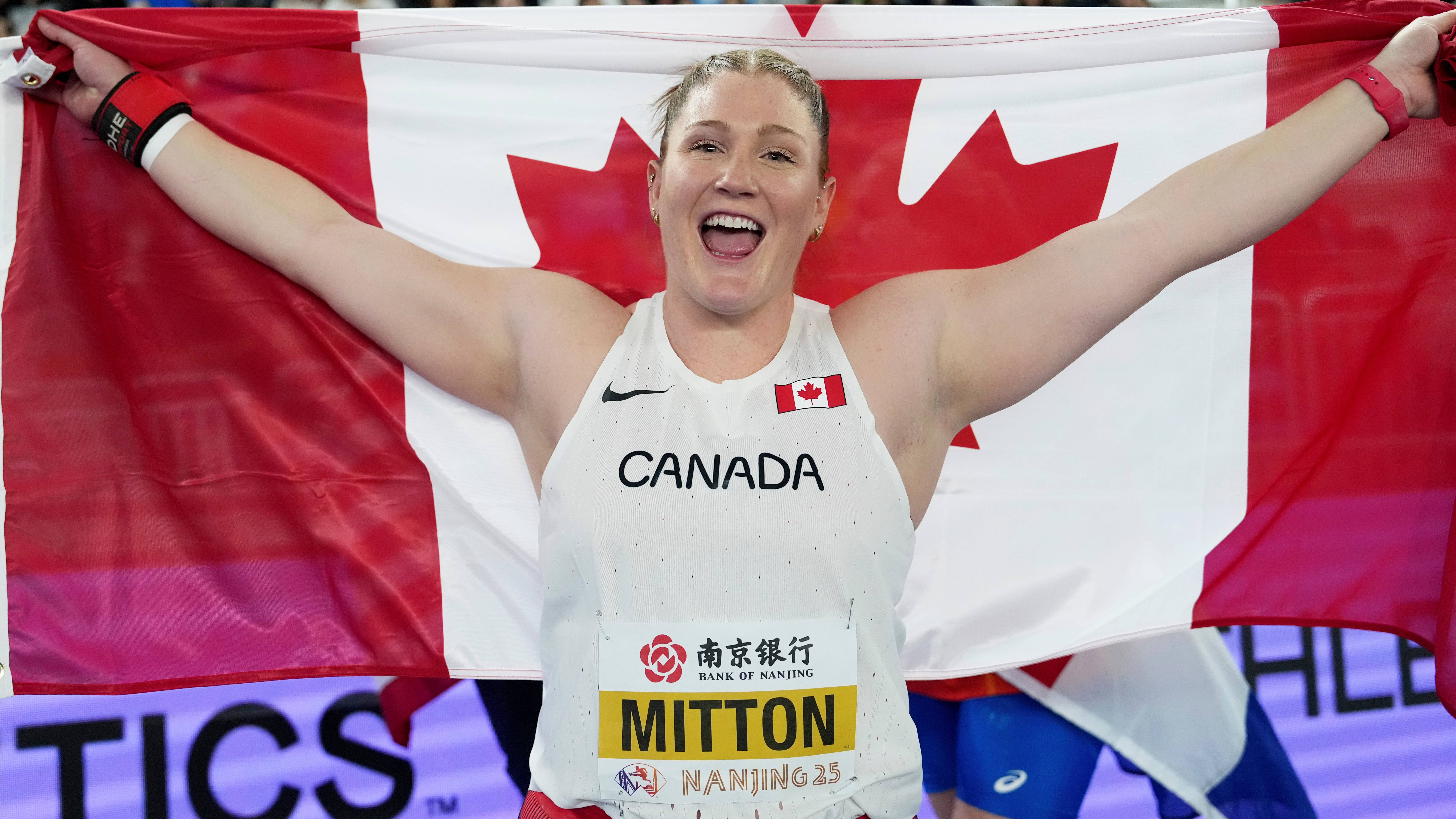 Canada’s Sarah Mitton gains joy, relief from 2nd straight world indoors shot put title Canada’s Sarah Mitton gains joy, relief from 2nd straight world indoors shot put title