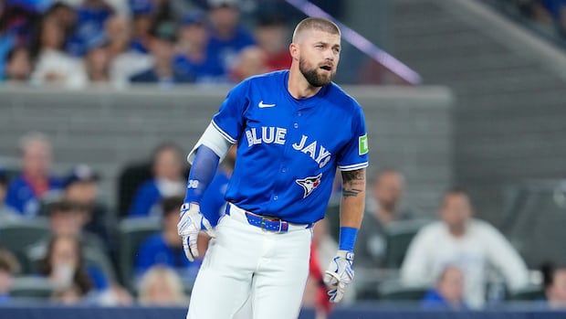 Blue Jays Nathan Lukes back in lineup for Game 2 after bruising knee | CBC Sports