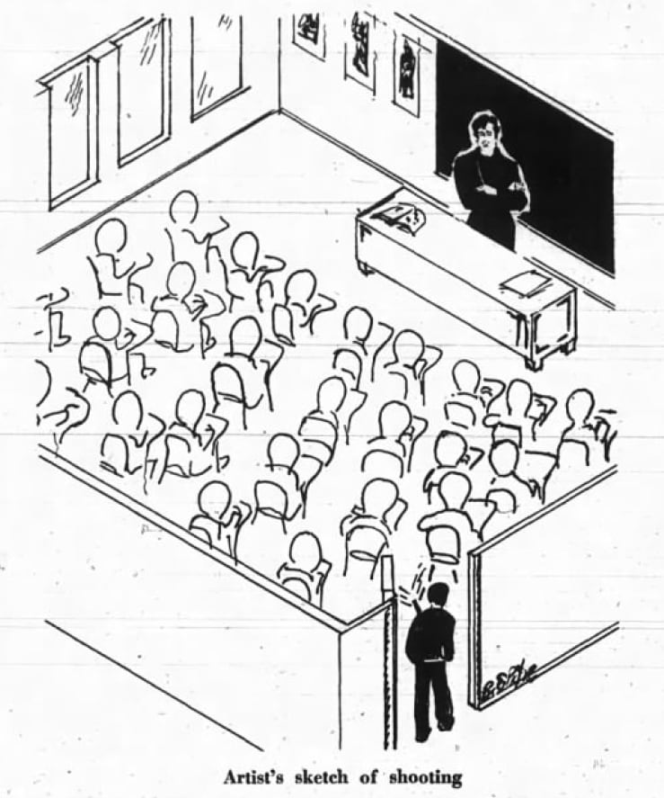 The Journal published this sketch of the Oct. 27, 1975, shooting.