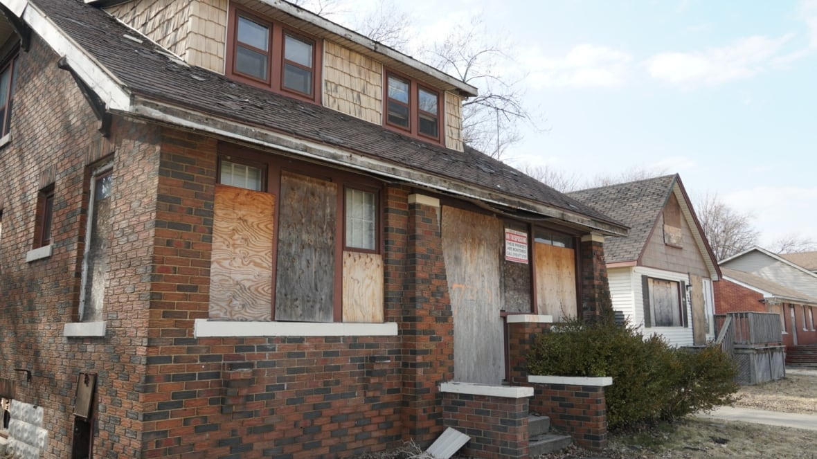 A boarded-up location successful Windsor from 2022.