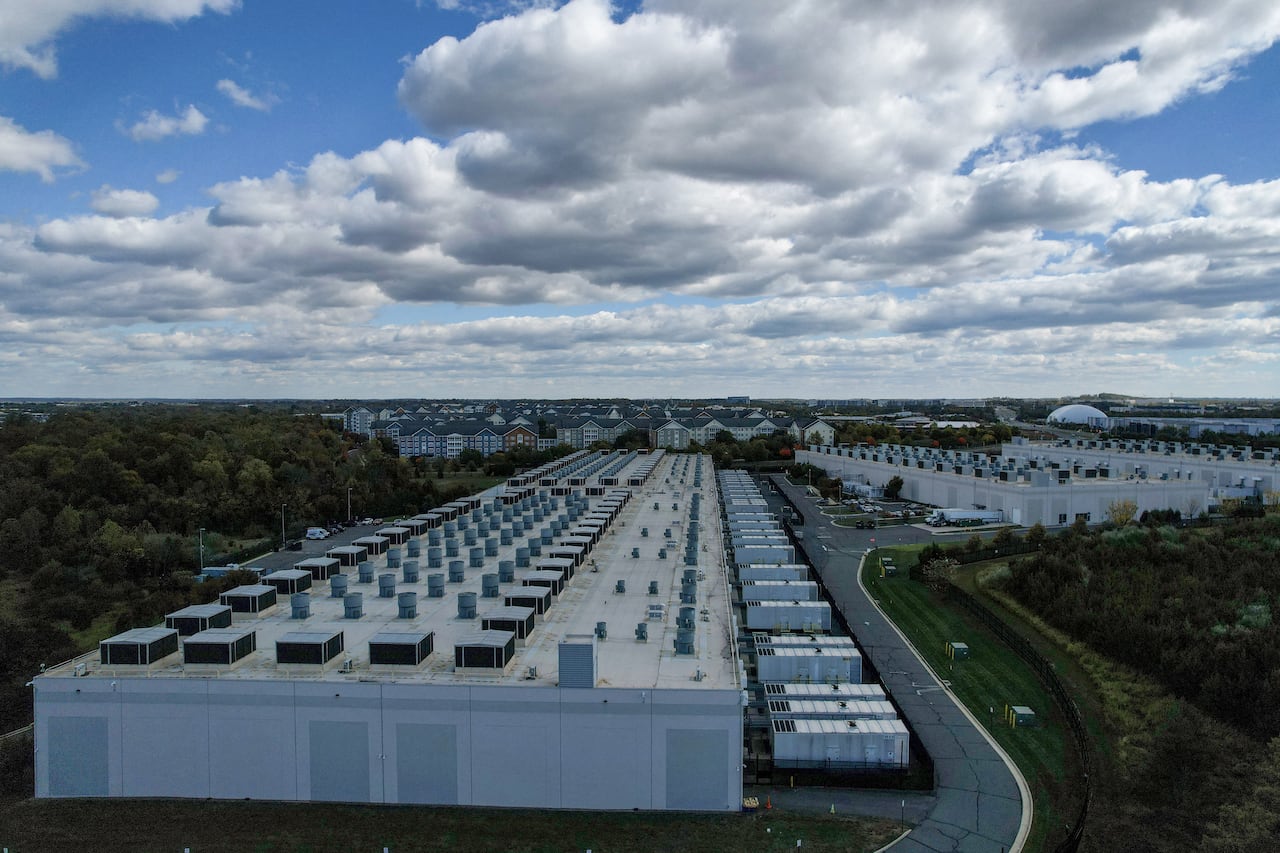 Aerial view of a data centre