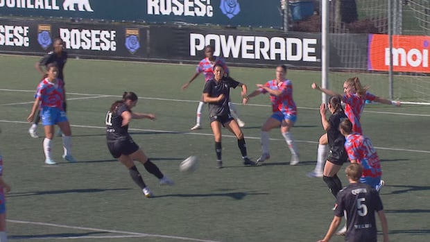 Jessica De Filippo scores lone goal in Vancouver's 1-0 victory over the Montreal Roses in NSL action on Saturday. Jessica De Filippo scores lone goal in Vancouver's 1-0 victory over the Montreal Roses in NSL action on Saturday.
