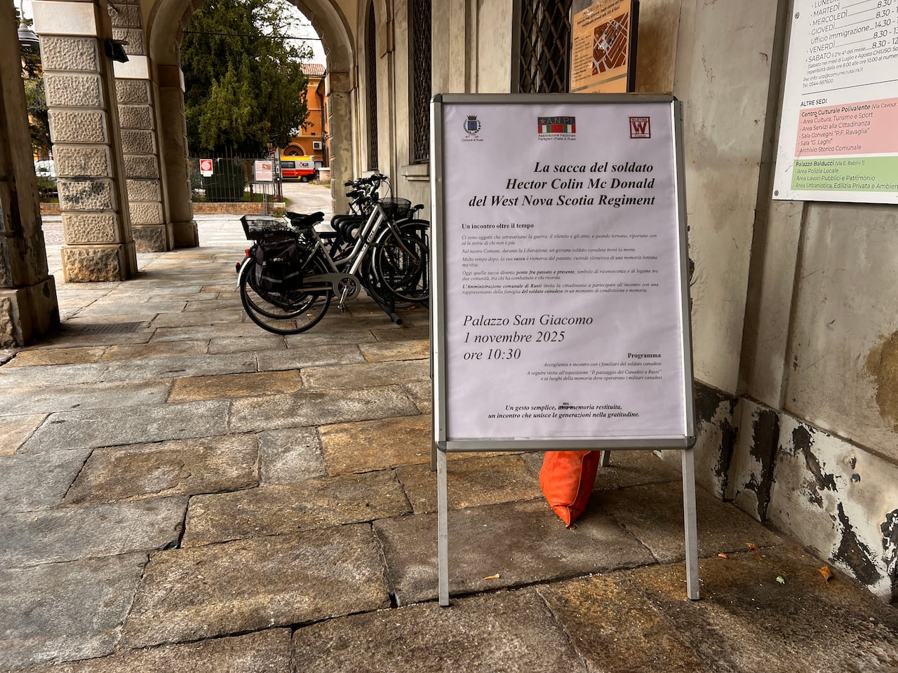 Sign near the rocky building