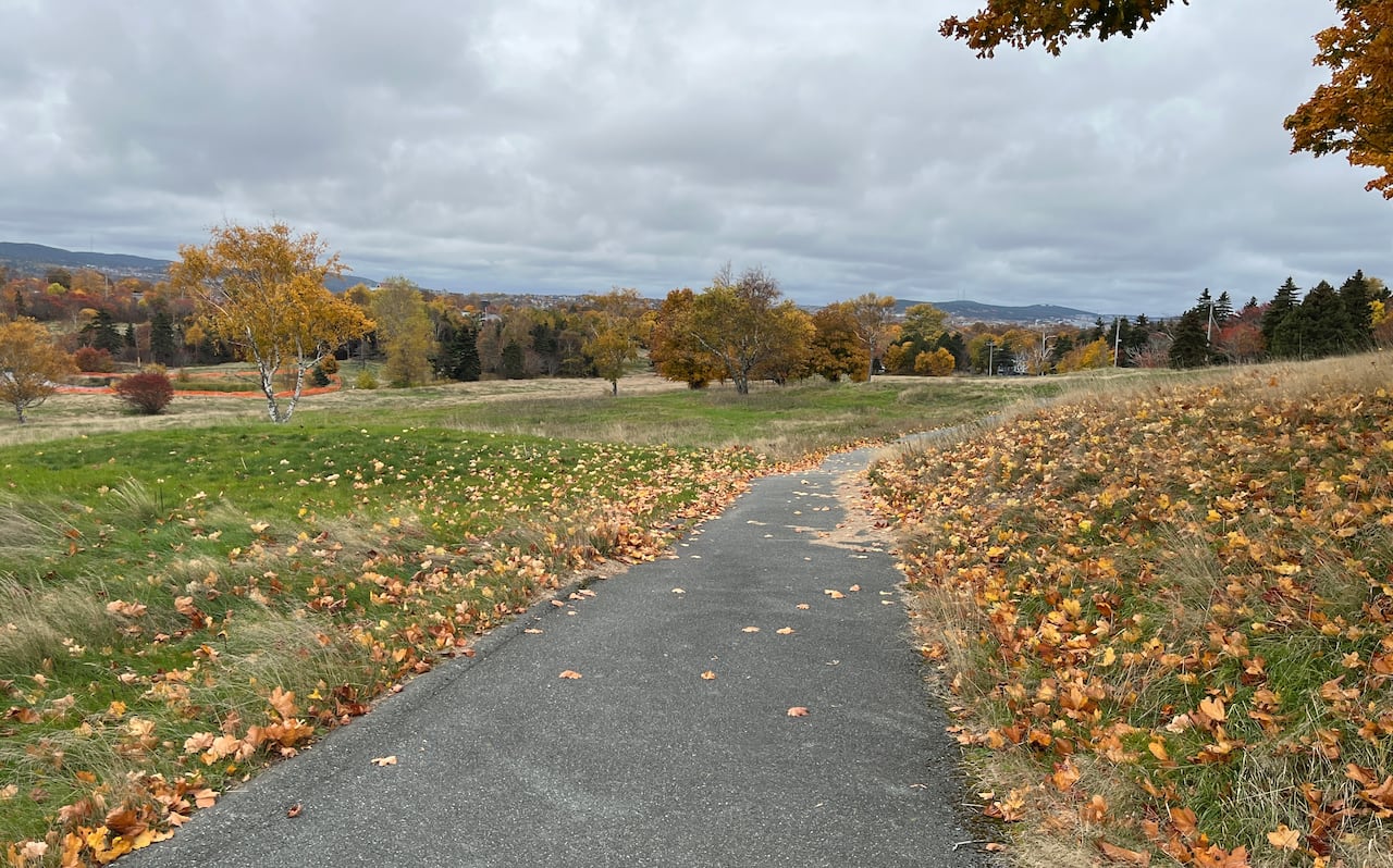 a panoramic view of a former golf course