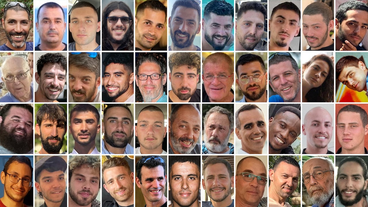 Pictures of the heads of 44 hostages.