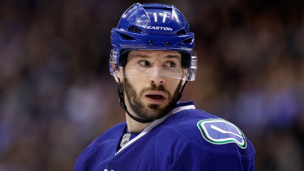 Photo of former NHLer Ryan Kesler playing for the Vancouver Canucks.